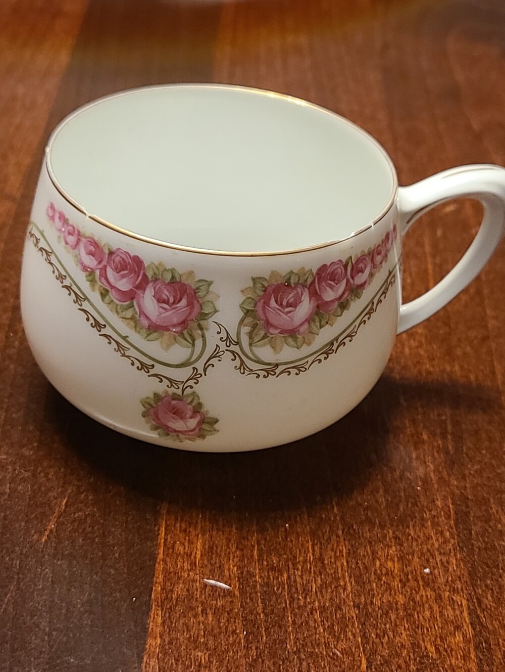AS-IS Antique R.S. Prussia Pink Rose Teacup Circa 1888-1910 - Craft / Repair